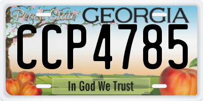 GA license plate CCP4785