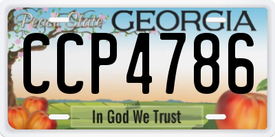 GA license plate CCP4786