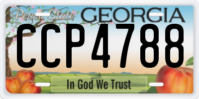 GA license plate CCP4788