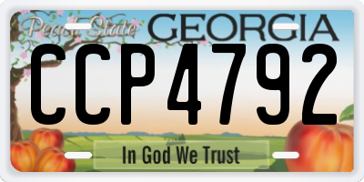 GA license plate CCP4792