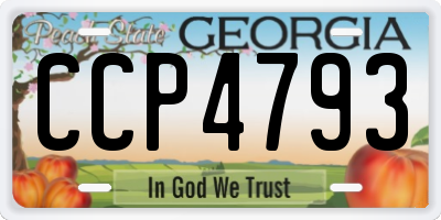 GA license plate CCP4793