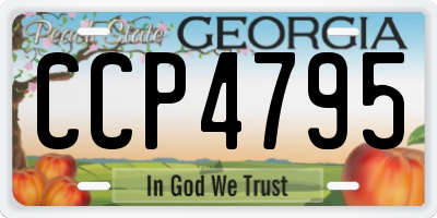 GA license plate CCP4795