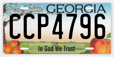 GA license plate CCP4796