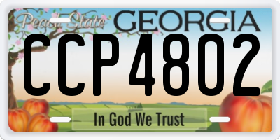 GA license plate CCP4802