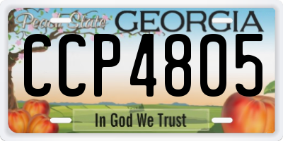 GA license plate CCP4805