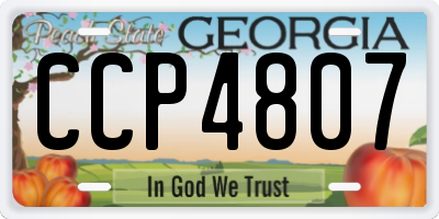GA license plate CCP4807