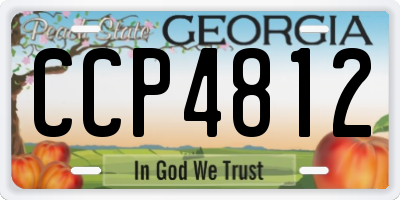 GA license plate CCP4812