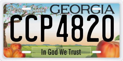 GA license plate CCP4820