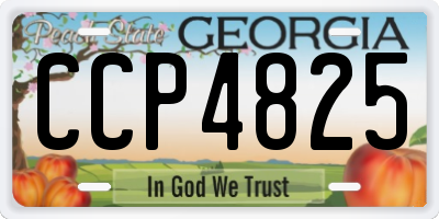 GA license plate CCP4825