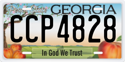 GA license plate CCP4828
