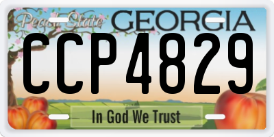 GA license plate CCP4829