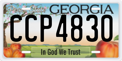 GA license plate CCP4830