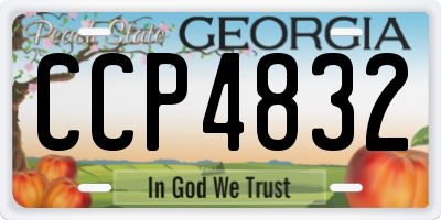 GA license plate CCP4832