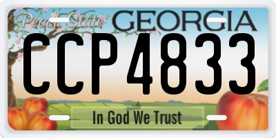 GA license plate CCP4833