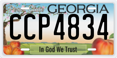 GA license plate CCP4834
