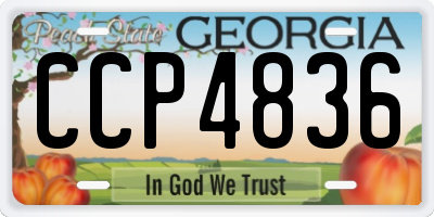 GA license plate CCP4836