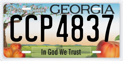 GA license plate CCP4837