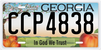 GA license plate CCP4838