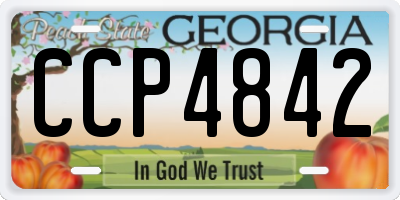 GA license plate CCP4842