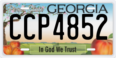 GA license plate CCP4852