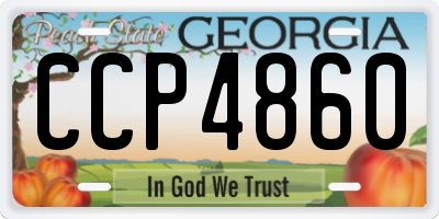GA license plate CCP4860
