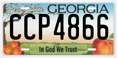 GA license plate CCP4866