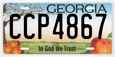 GA license plate CCP4867
