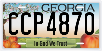 GA license plate CCP4870