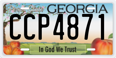 GA license plate CCP4871