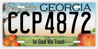 GA license plate CCP4872