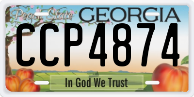 GA license plate CCP4874