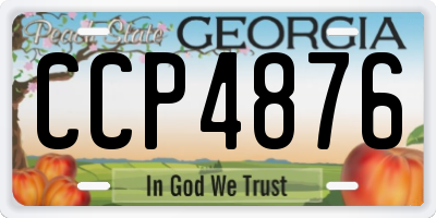 GA license plate CCP4876