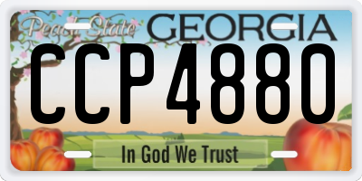 GA license plate CCP4880