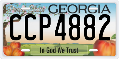 GA license plate CCP4882