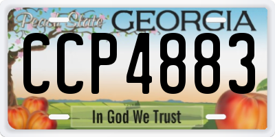 GA license plate CCP4883