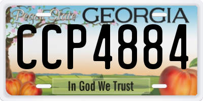 GA license plate CCP4884