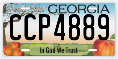 GA license plate CCP4889