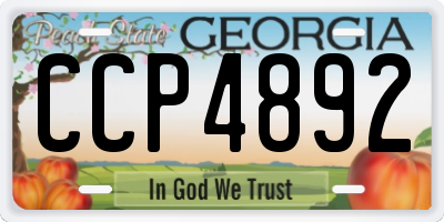 GA license plate CCP4892