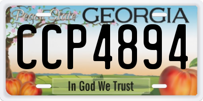 GA license plate CCP4894