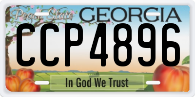 GA license plate CCP4896