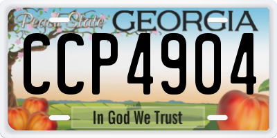 GA license plate CCP4904