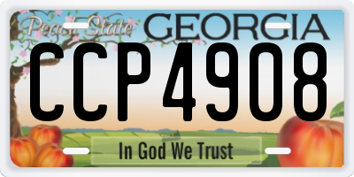 GA license plate CCP4908