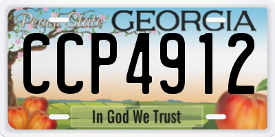 GA license plate CCP4912