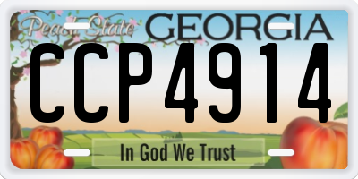 GA license plate CCP4914
