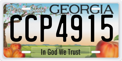 GA license plate CCP4915