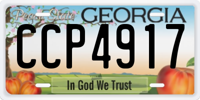 GA license plate CCP4917