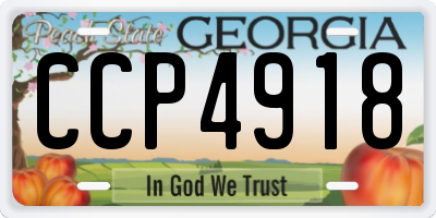 GA license plate CCP4918