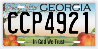 GA license plate CCP4921