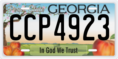GA license plate CCP4923