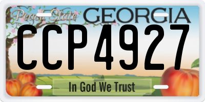 GA license plate CCP4927